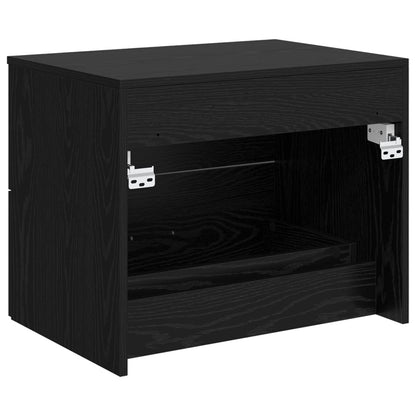 Wall-Mounted Bathroom Cabinet Black Oak 62.5 x 44.5 x 50 cm