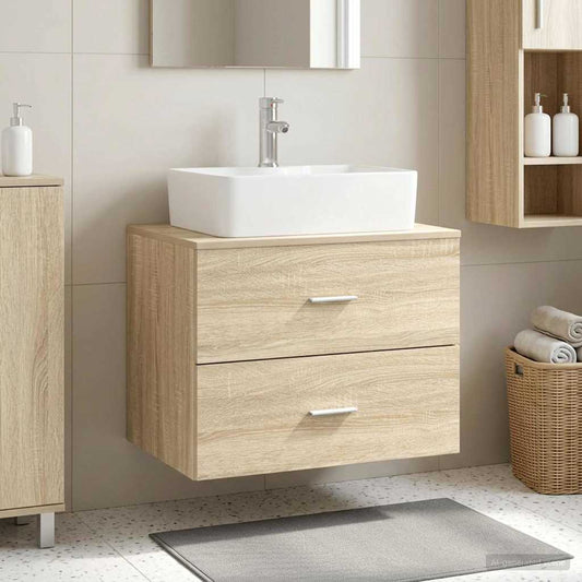 Wall-Mounted Bathroom Cabinet Sonoma Oak 62.5 x 44.5 x 50 cm