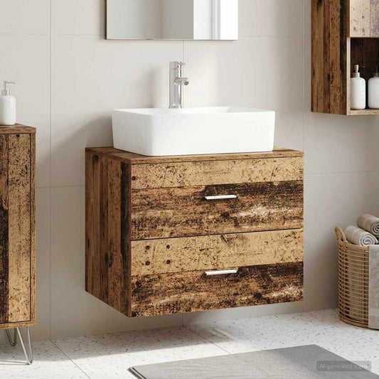 Wall-Mounted Bathroom Cabinet Old Wood 62.5 x 44.5 x 50 cm