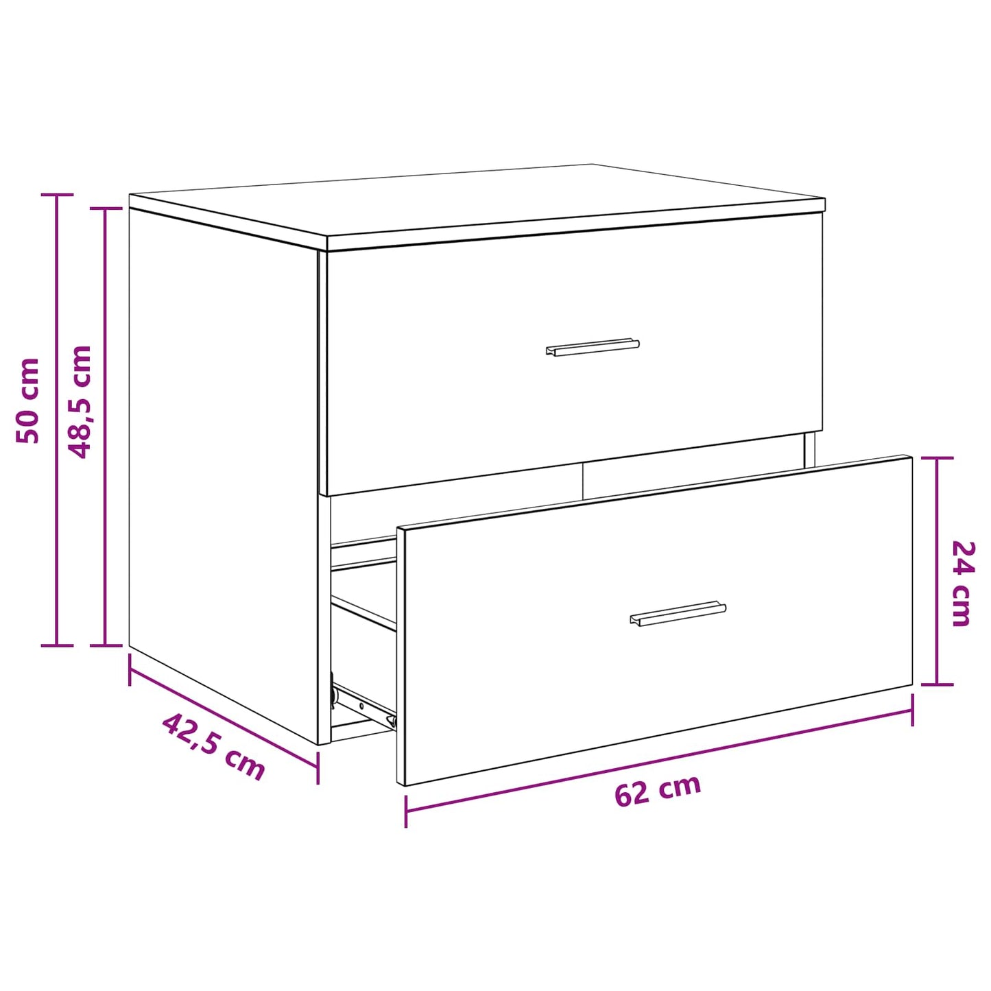 Wall-Mounted Bathroom Cabinet Artisan Oak 62.5 x 44.5 x 50 cm