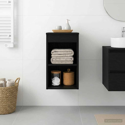 Bathroom Cabinet In-between Black Oak 30 x 35 x 50 cm