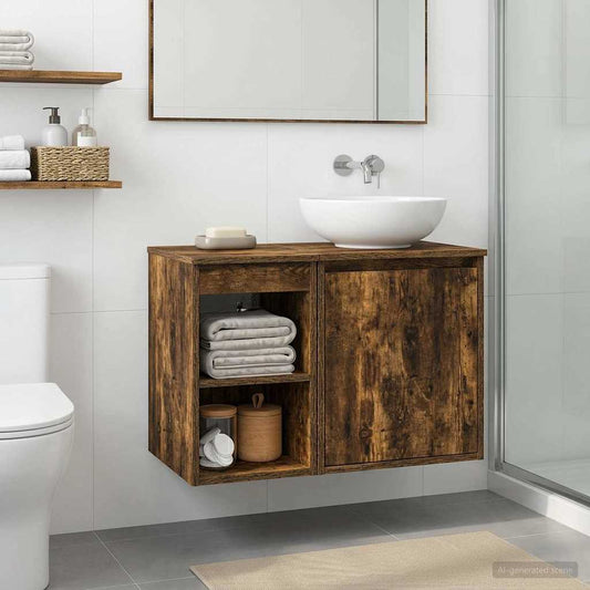Bathroom Cabinet In-between Smoked Oak 30 x 35 x 50 cm