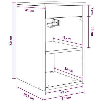 Bathroom Cabinet In-between Smoked Oak 30 x 35 x 50 cm