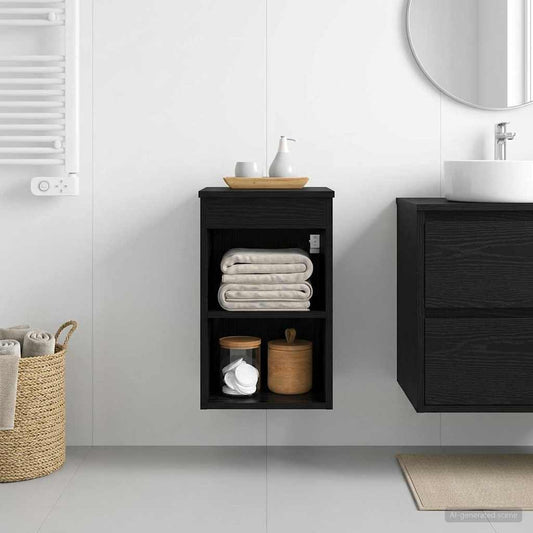 Bathroom Cabinet In-between Black Oak 30 x 41 x 50 cm