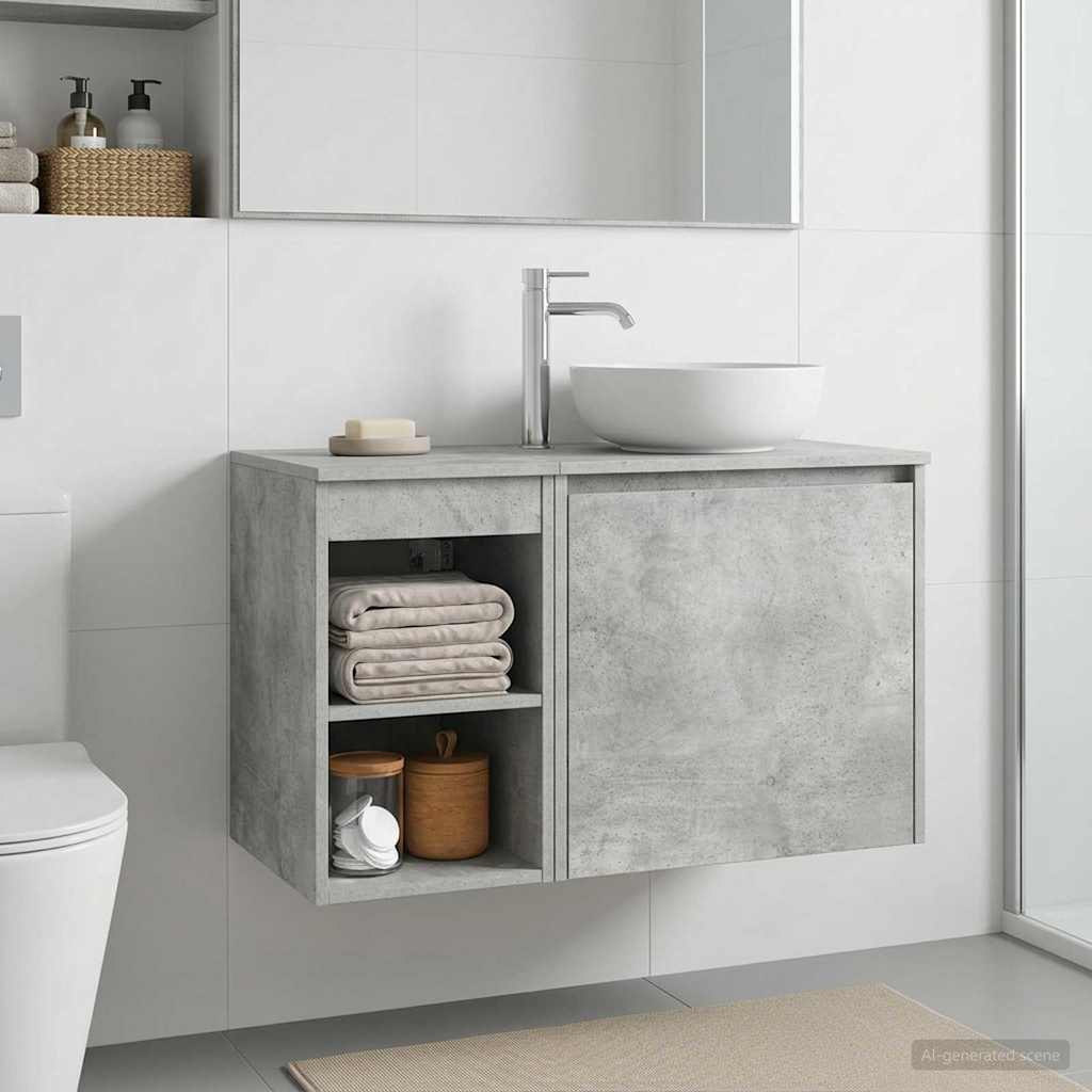 Bathroom Cabinet In-between Concrete Grey 30 x 44.5 x 50 cm