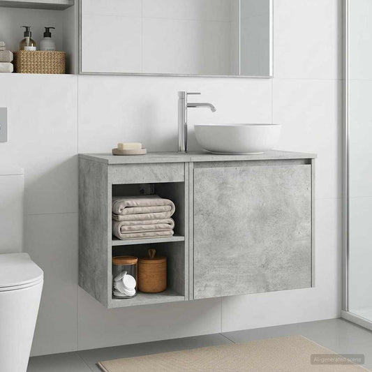Bathroom Cabinet In-between Concrete Grey 30 x 44.5 x 50 cm