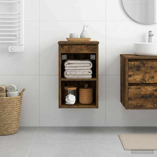 Bathroom Cabinet In-between Smoked Oak 30 x 44.5 x 50 cm