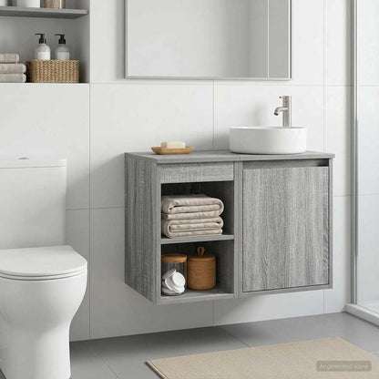 Bathroom Cabinet In-between Grey Sonoma 30 x 44.5 x 50 cm