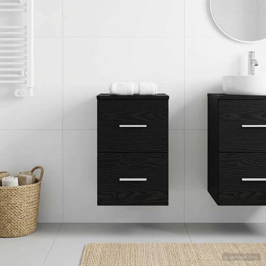 Bathroom Cabinet In-between Black Oak 30 x 35 x 50 cm