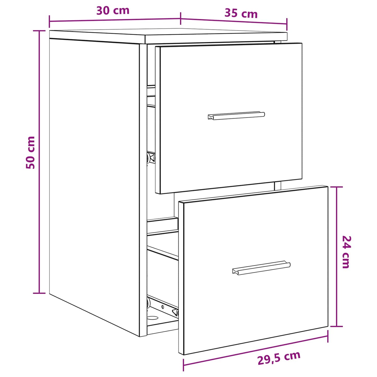 Bathroom Cabinet In-between Concrete Grey 30 x 35 x 50 cm
