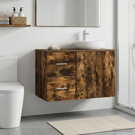Bathroom Cabinet In-between Smoked Oak 30 x 35 x 50 cm