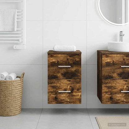 Bathroom Cabinet In-between Smoked Oak 30 x 35 x 50 cm