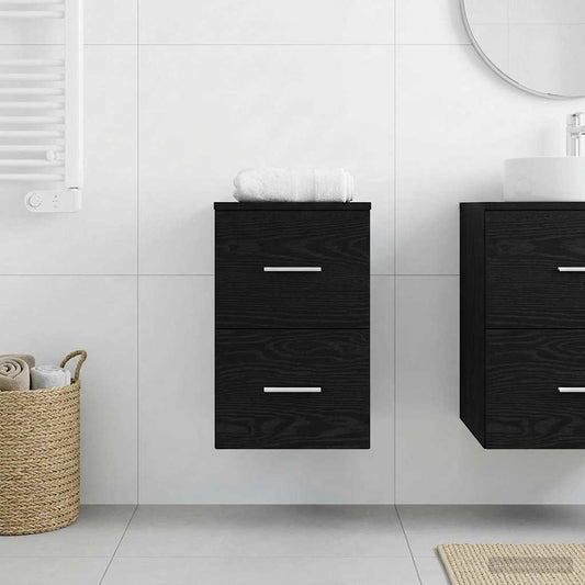 Bathroom Cabinet In-between Black Oak 30 x 41 x 50 cm