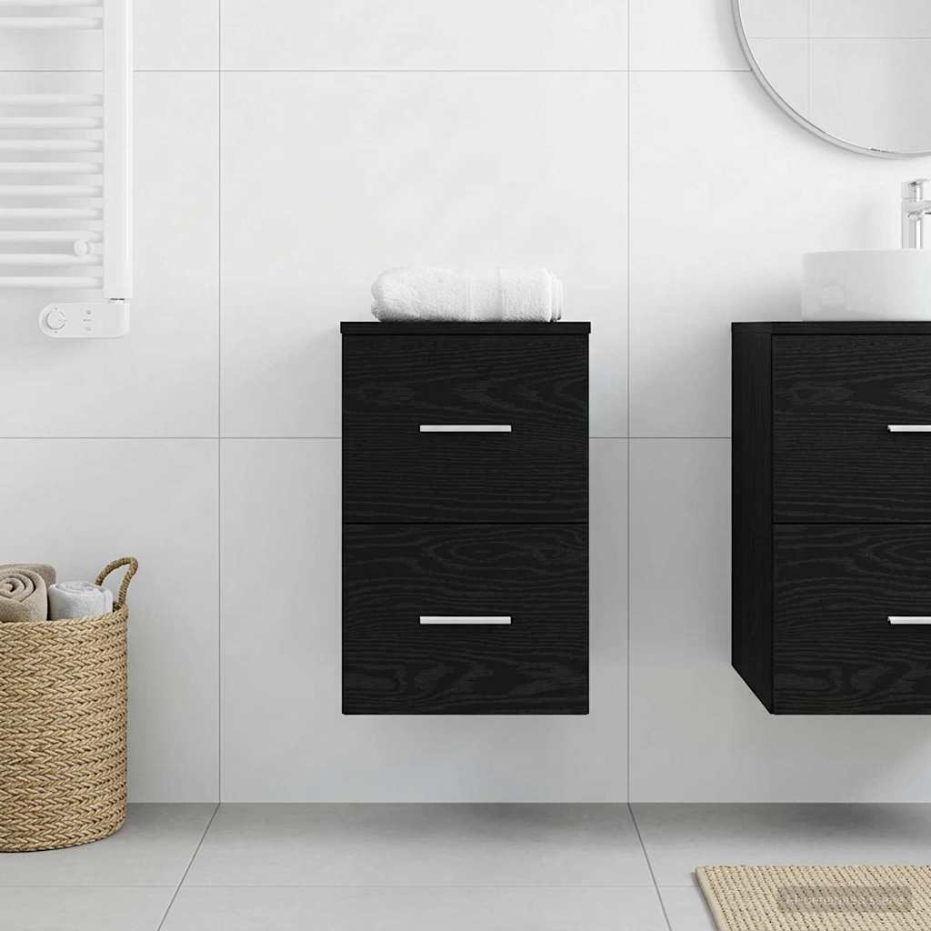Bathroom Cabinet In-between Black Oak 30 x 41 x 50 cm
