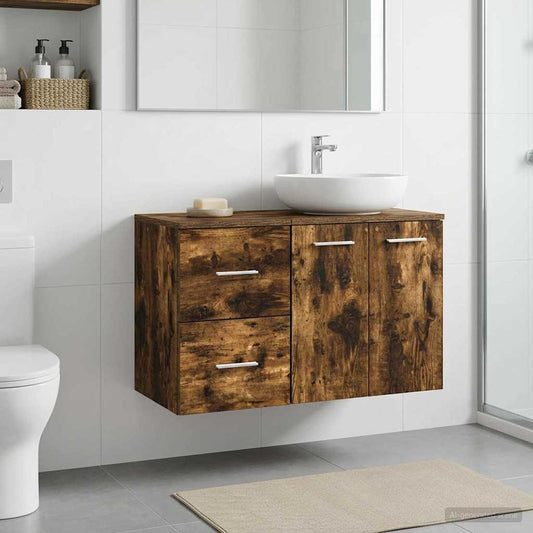 Bathroom Cabinet In-between Smoked Oak 30 x 41 x 50 cm
