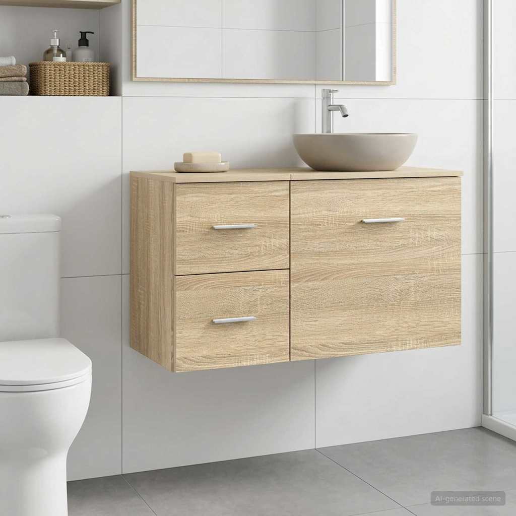 Bathroom Cabinet In-between Sonoma Oak 30 x 44.5 x 50 cm
