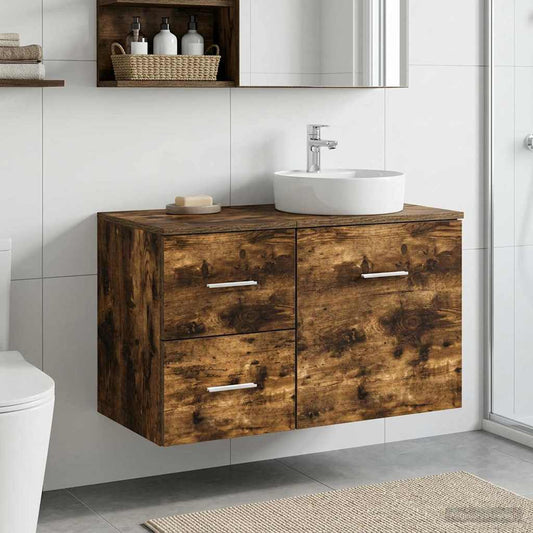 Bathroom Cabinet In-between Smoked Oak 30 x 44.5 x 50 cm