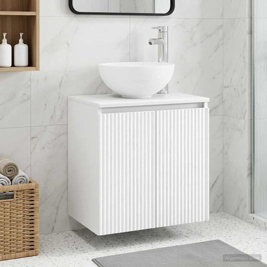 Wall-Mounted Sink Vanity White 49.5 x 35 x 63 cm