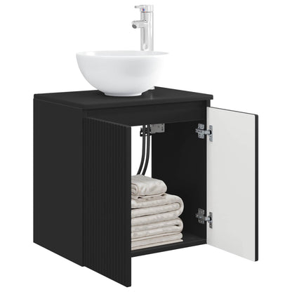 Wall-Mounted Sink Vanity Black 49.5 x 35 x 63 cm