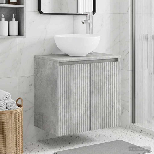 Wall-Mounted Sink Vanity Concrete Grey 49.5 x 35 x 63 cm