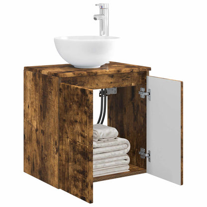 Wall-Mounted Sink Vanity Smoked Oak 49.5 x 35 x 63 cm