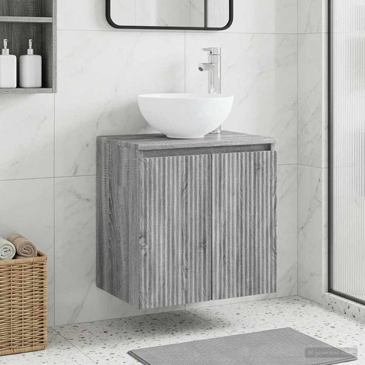 Wall-Mounted Sink Vanity Grey Sonoma 49.5 x 35 x 63 cm