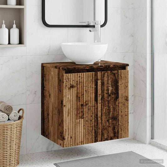 Wall-Mounted Sink Vanity Old Wood 49.5 x 35 x 63 cm