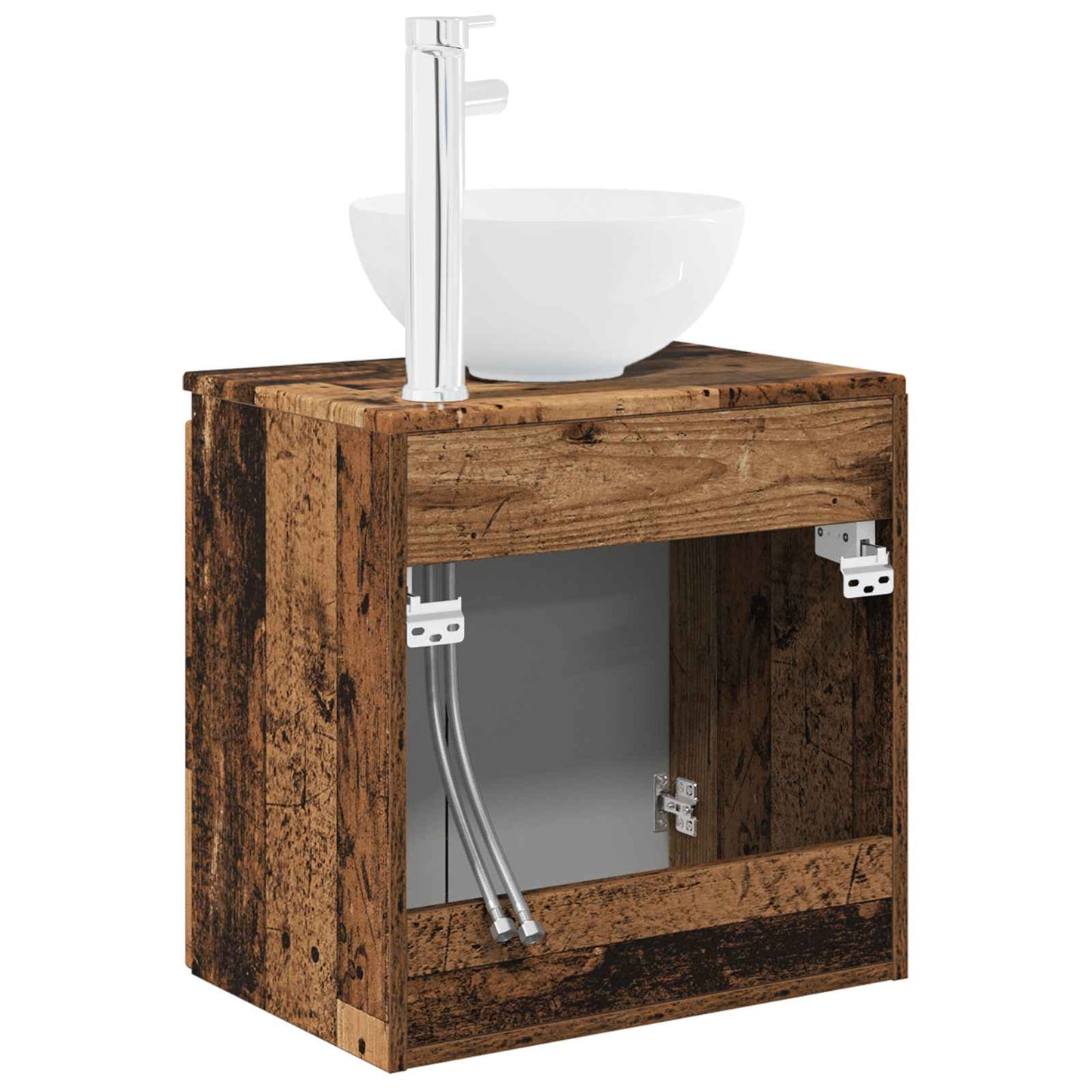 Wall-Mounted Sink Vanity Old Wood 49.5 x 35 x 63 cm