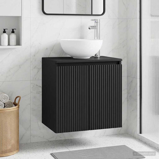 Wall-Mounted Sink Vanity Black 49.5 x 41 x 64.5 cm