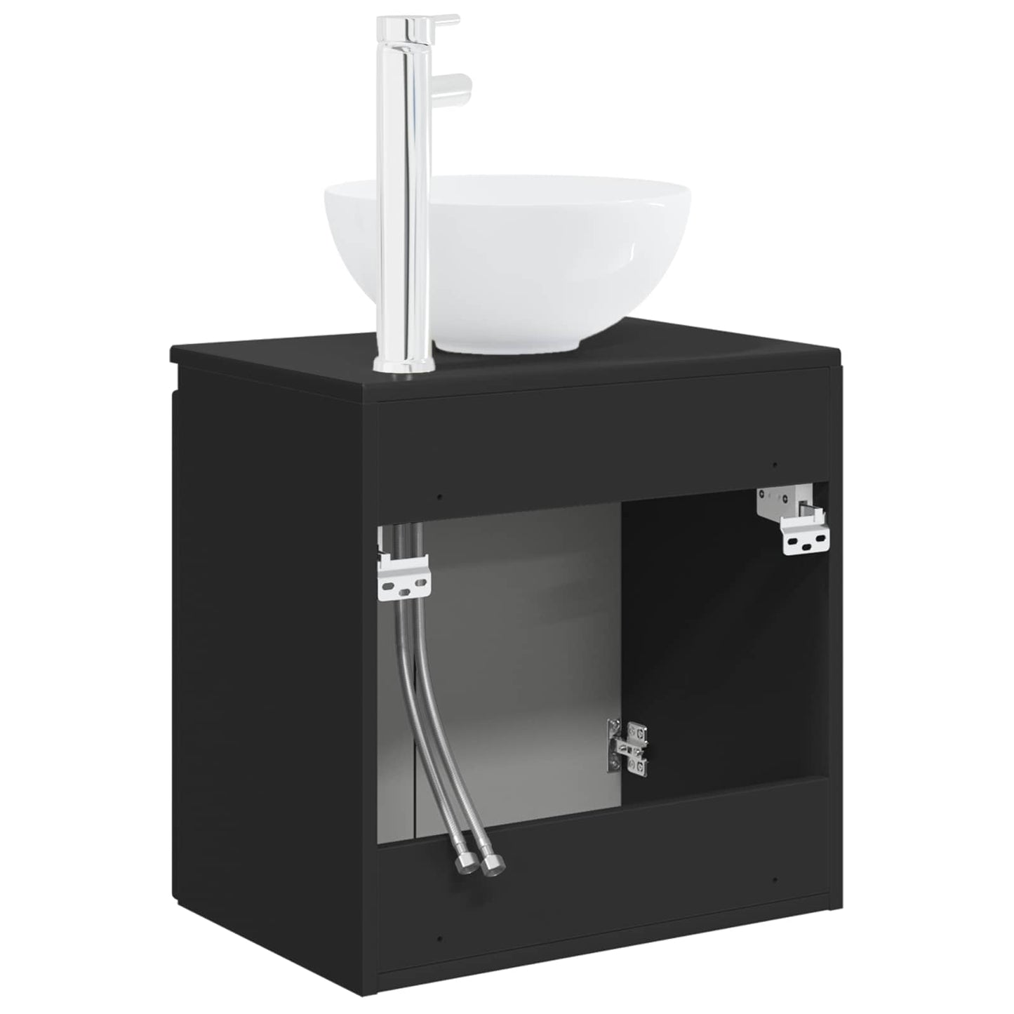 Wall-Mounted Sink Vanity Black 49.5 x 41 x 64.5 cm