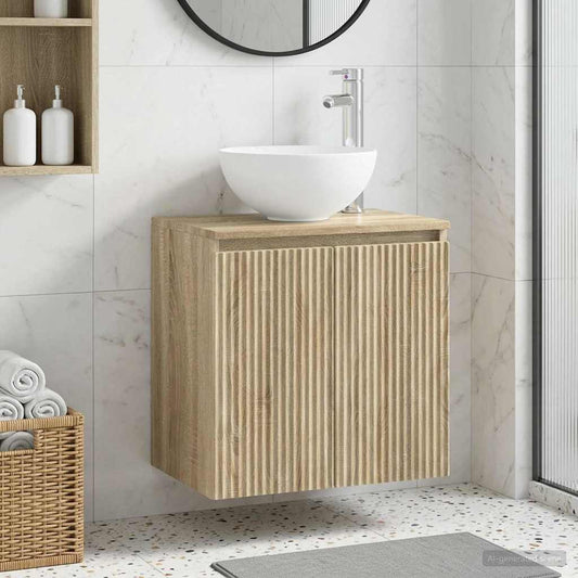 Wall-Mounted Sink Vanity Sonoma Oak 49.5 x 41 x 64.5 cm