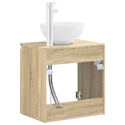 Wall-Mounted Sink Vanity Sonoma Oak 49.5 x 41 x 64.5 cm