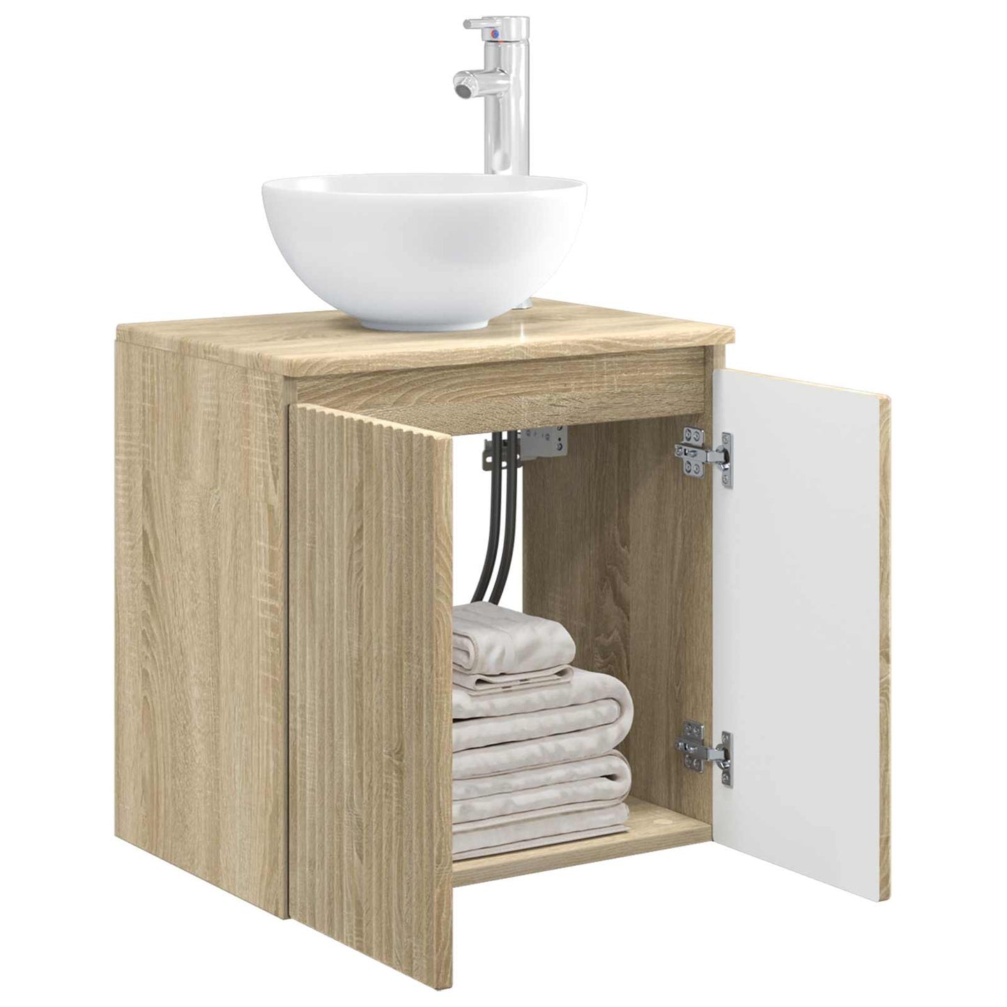 Wall-Mounted Sink Vanity Sonoma Oak 49.5 x 41 x 64.5 cm