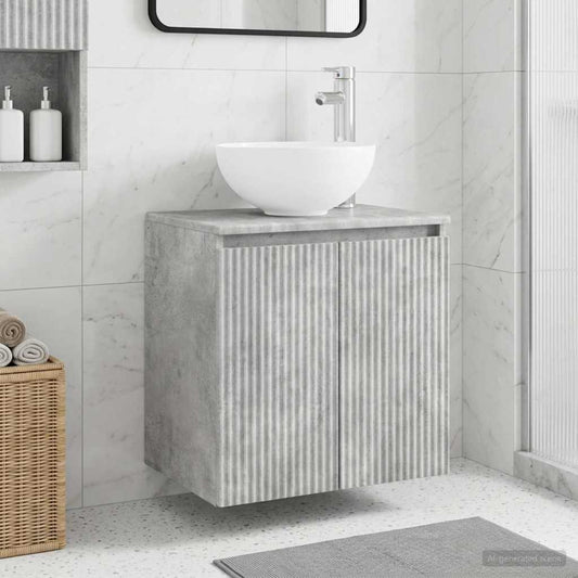 Wall-Mounted Sink Vanity Concrete Grey 49.5 x 41 x 64.5 cm