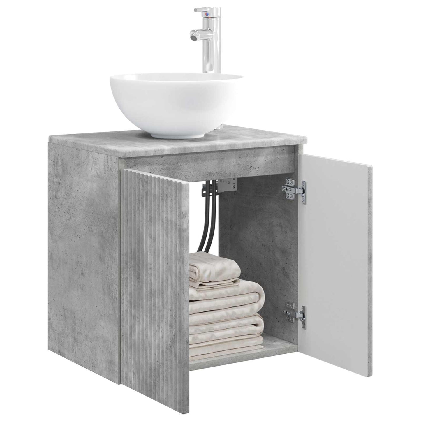 Wall-Mounted Sink Vanity Concrete Grey 49.5 x 41 x 64.5 cm
