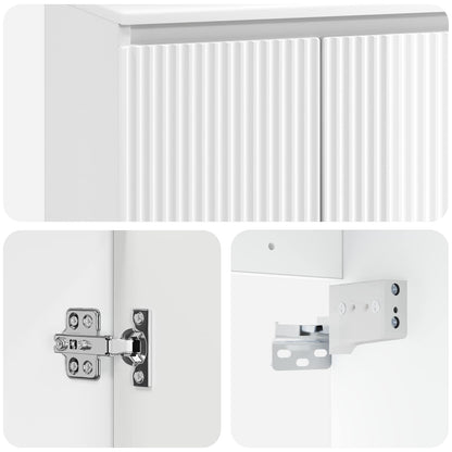 Wall-Mounted Sink Vanity High Gloss White 49.5 x 41 x 64.5 cm