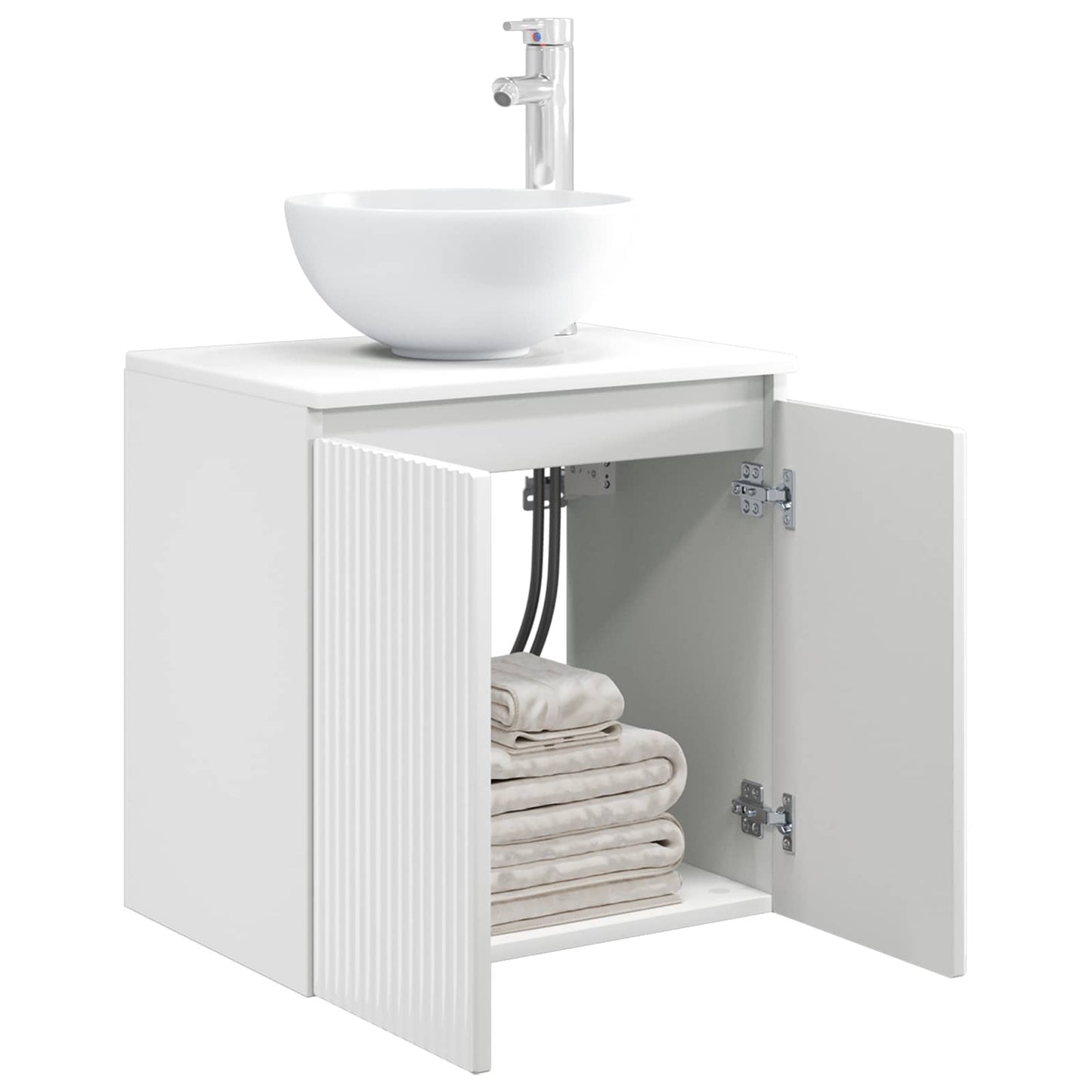 Wall-Mounted Sink Vanity High Gloss White 49.5 x 41 x 64.5 cm
