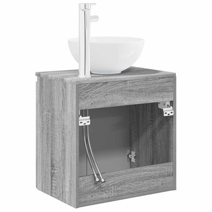 Wall-Mounted Sink Vanity Grey Sonoma 49.5 x 41 x 64.5 cm