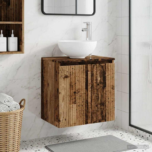 Wall-Mounted Sink Vanity Old Wood 49.5 x 41 x 64.5 cm