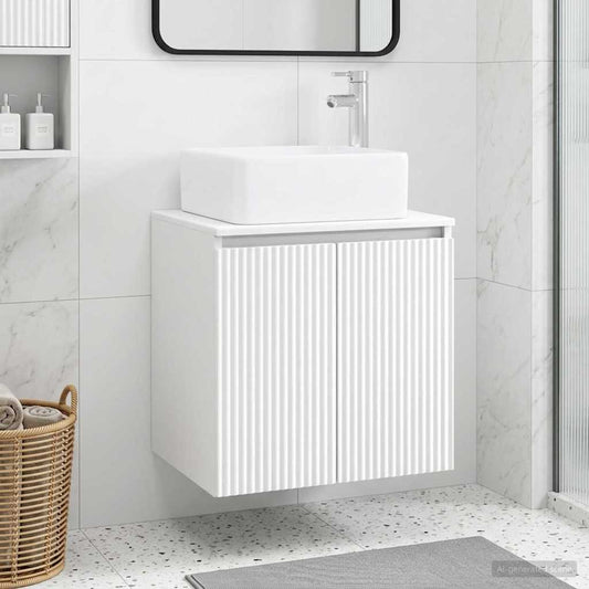 Wall-Mounted Sink Vanity White 49.5 x 41 x 63 cm