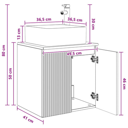 Wall-Mounted Sink Vanity White 49.5 x 41 x 63 cm