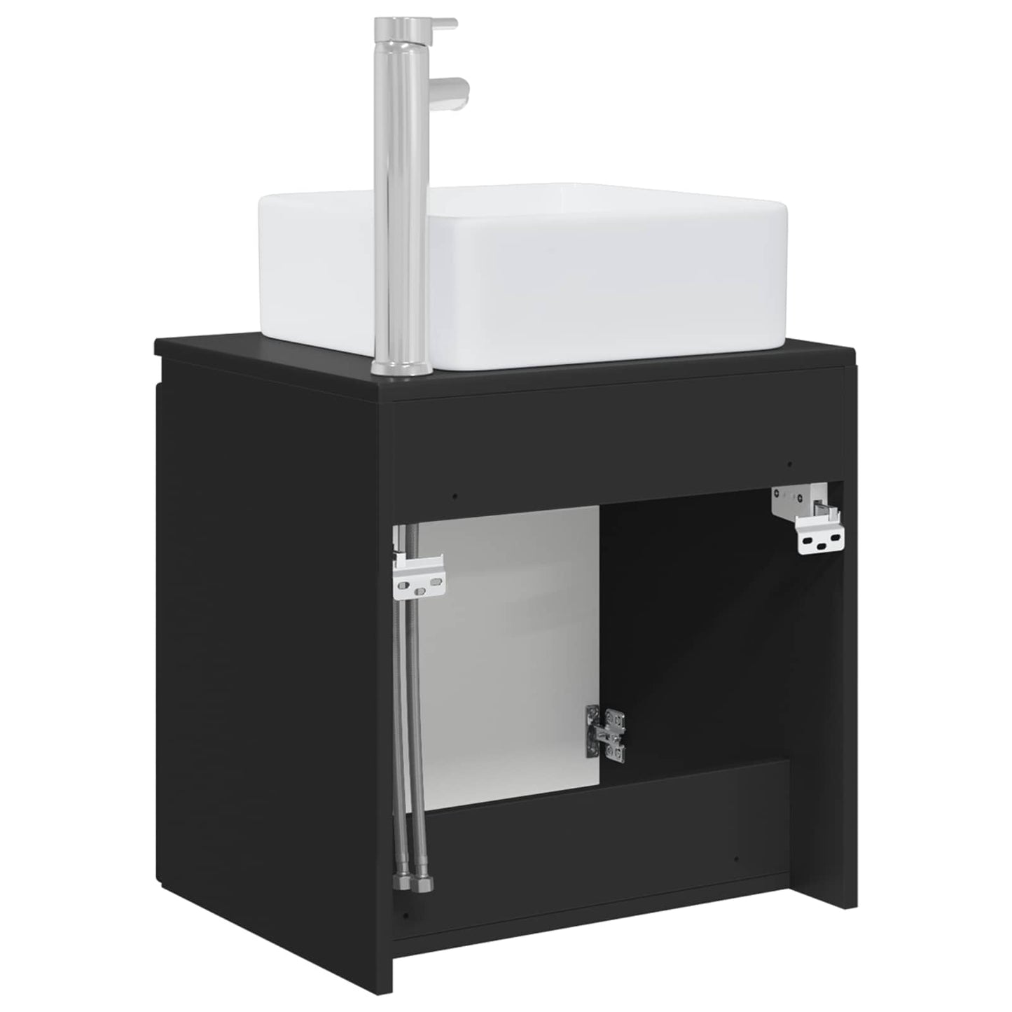 Wall-Mounted Sink Vanity Black 49.5 x 41 x 63 cm