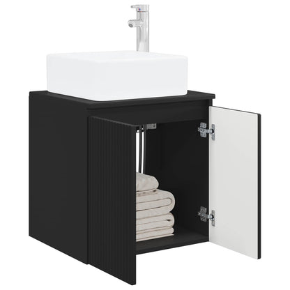 Wall-Mounted Sink Vanity Black 49.5 x 41 x 63 cm