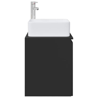 Wall-Mounted Sink Vanity Black 49.5 x 41 x 63 cm