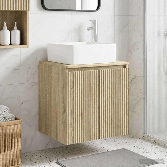 Wall-Mounted Sink Vanity Sonoma Oak 49.5 x 41 x 63 cm