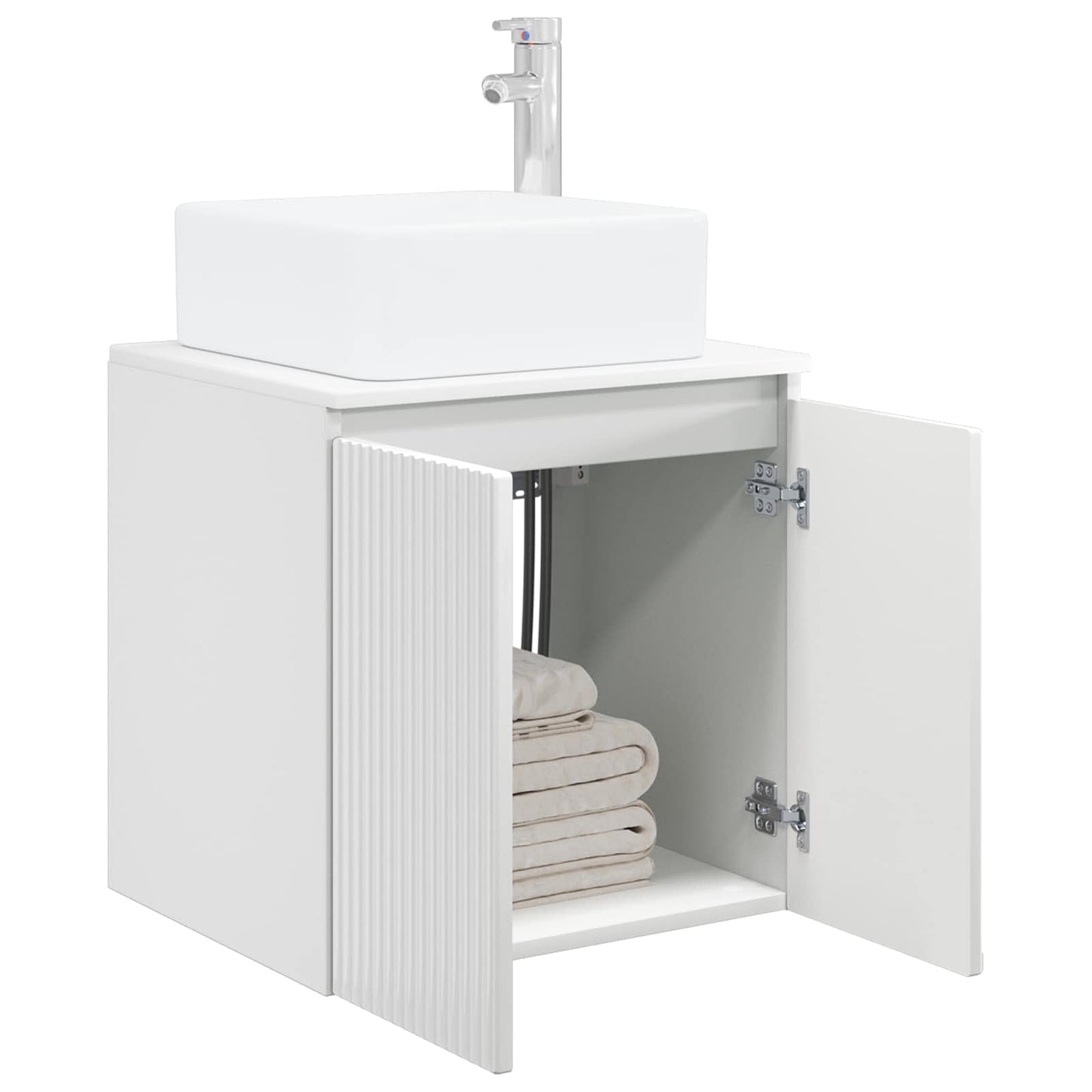 Wall-Mounted Sink Vanity High Gloss White 49.5 x 41 x 63 cm