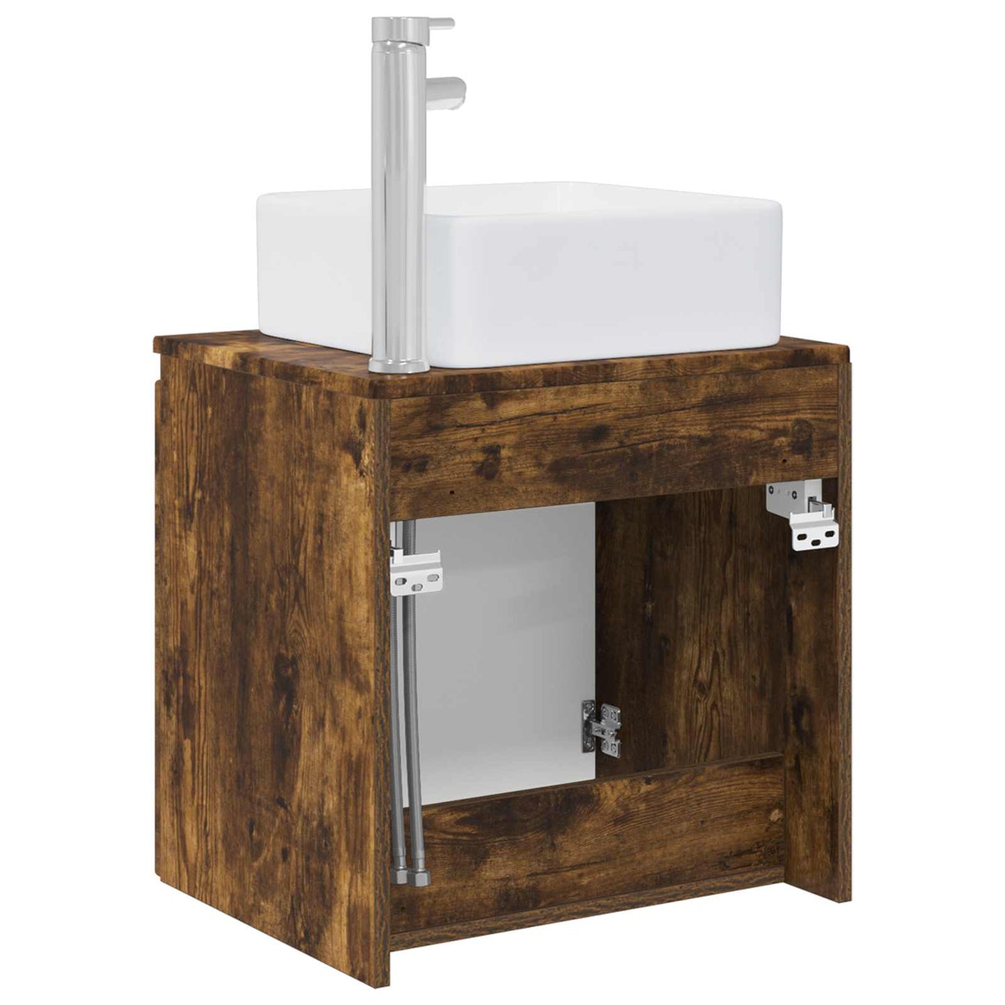 Wall-Mounted Sink Vanity Smoked Oak 49.5 x 41 x 63 cm