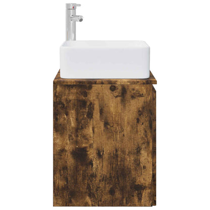 Wall-Mounted Sink Vanity Smoked Oak 49.5 x 41 x 63 cm