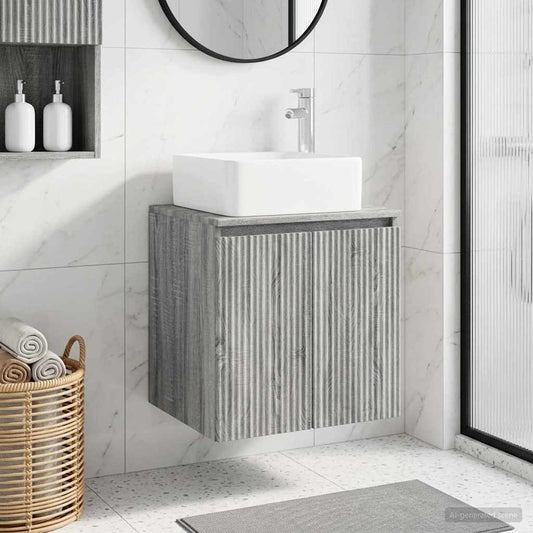 Wall-Mounted Sink Vanity Grey Sonoma 49.5 x 41 x 63 cm