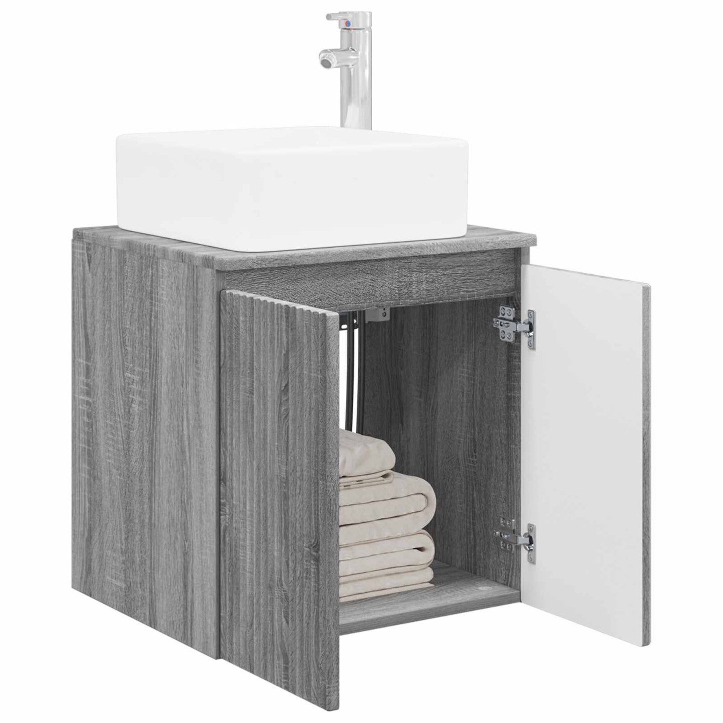 Wall-Mounted Sink Vanity Grey Sonoma 49.5 x 41 x 63 cm